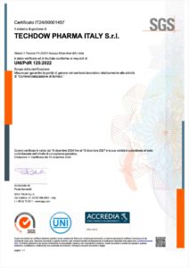 Techdo Pharma Italy Ceretificato UNI-PdR 125-2022